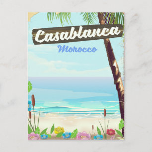 Casablanca Marokko, romantische vintage poster Briefkaart