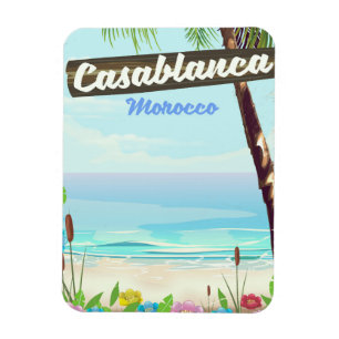 Casablanca Marokko, romantische vintage poster Magneet
