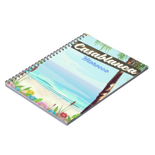 Casablanca Marokko, romantische wijnposter Notitieboek (Linkerzijde)