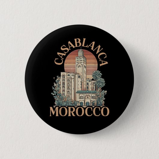 Casablanca Marokko Ronde Button 5,7 Cm (Voorkant)