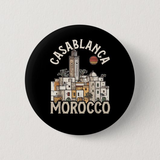Casablanca Marokko Ronde Button 5,7 Cm (Voorkant)