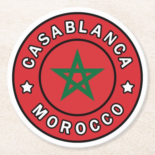 Casablanca Marokko Ronde Kartonnen Onderzetter (Voorkant)