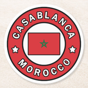 Casablanca Marokko Ronde Kartonnen Onderzetter