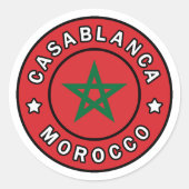 Casablanca Marokko Ronde Sticker (Voorkant)