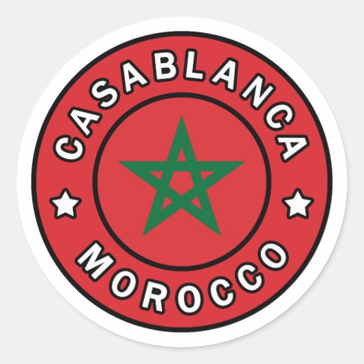 Casablanca Marokko Ronde Sticker (Voorkant)