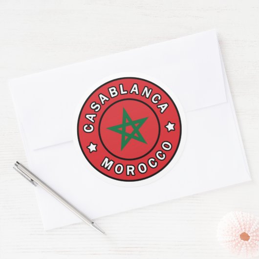 Casablanca Marokko Ronde Sticker (Envelop)