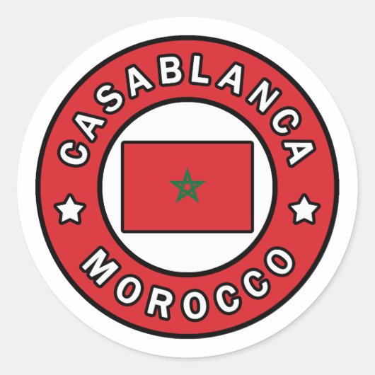 Casablanca Marokko Ronde Sticker (Voorkant)