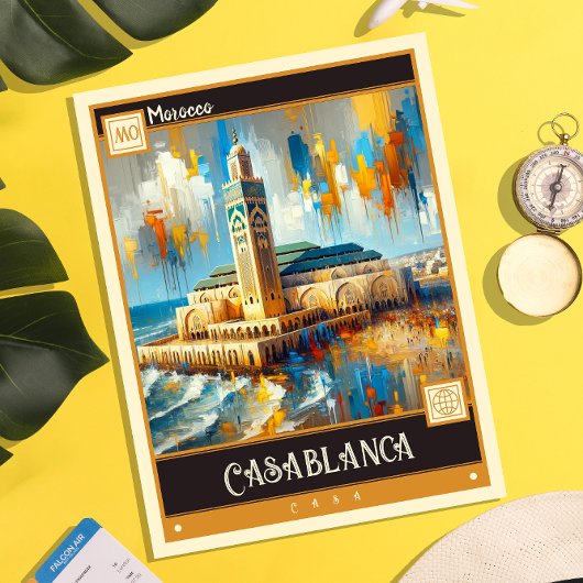 Casablanca, Marokko |  schilderij Briefkaart