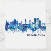 Casablanca Marokko Skyline Blue Wijn Etiket (Enkel label)