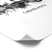 Casablanca Marokko Skyline BW Poster (Hoek)