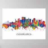 Casablanca Marokko Skyline Poster (Voorkant)