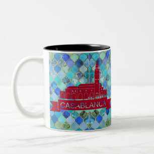 Casablanca Marokko Souvenir Tweekleurige Koffiemok