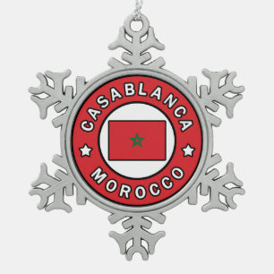 Casablanca Marokko Tin Sneeuwvlok Ornament