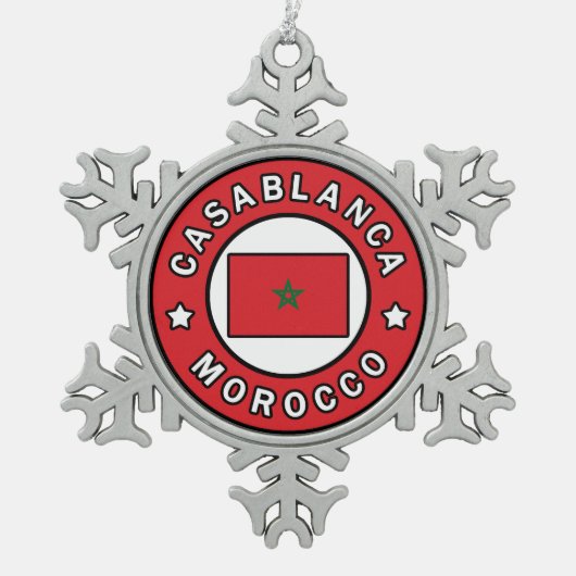 Casablanca Marokko Tin Sneeuwvlok Ornament (Voorkant)