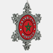 Casablanca Marokko Tin Sneeuwvlok Ornament (Links)