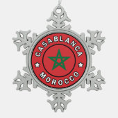 Casablanca Marokko Tin Sneeuwvlok Ornament (Voorkant)