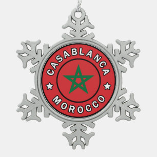 Casablanca Marokko Tin Sneeuwvlok Ornament