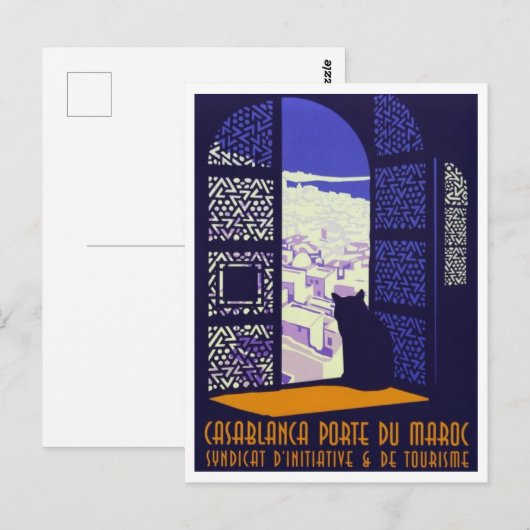 Casablanca Marokko Toerisme Reizen Retro Geïnspire Briefkaart (Voorkant / Achterkant)