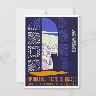 Casablanca Marokko Toerisme Reizen Retro Geïnspire Briefkaart