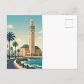 Casablanca Marokko Vector-Hassan 2-moskee Briefkaart (Achterkant)