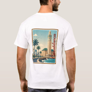 Casablanca Marokko Vector Silhouette T-Shirt. T-shirt