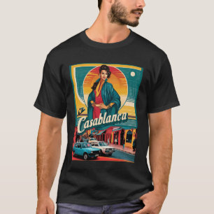 Casablanca Marokko Vintage 80s Stijl Retro T-shirt