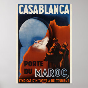 Casablanca Marokko Vintage Franse Reisposter Poster