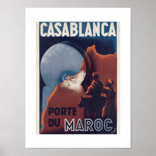 Casablanca Marokko Vintage Franse Reisposter Poster