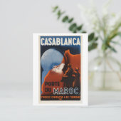Casablanca Marokko Vintage geïnspireerd Briefkaart (Staand voorkant)
