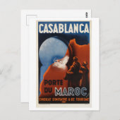 Casablanca Marokko Vintage geïnspireerd Briefkaart (Voorkant / Achterkant)