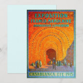 Casablanca Marokko Vintage-reiskaart (Voorkant / Achterkant)