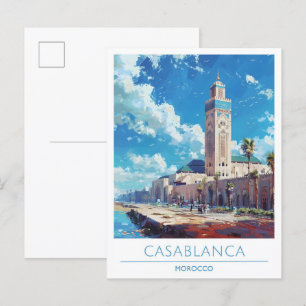 Casablanca Marokko Vintage Travel Briefkaart