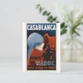 Casablanca Marokko Vintage Travel Briefkaart (Staand voorkant)