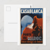 Casablanca Marokko Vintage Travel Briefkaart (Voorkant / Achterkant)