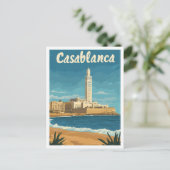 Casablanca Marokko Vintage Travel Illustratie Briefkaart (Staand voorkant)