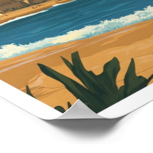 Casablanca Marokko Vintage Travel Illustratie Poster (Hoek)