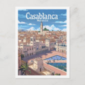 Casablanca Marokko Vintage Travel Place Briefkaart (Voorkant)