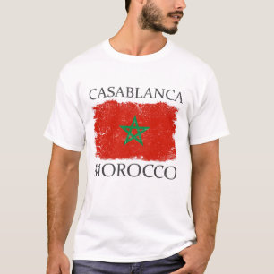 Casablanca Marokko Vlag Marokko Toerist T-shirt