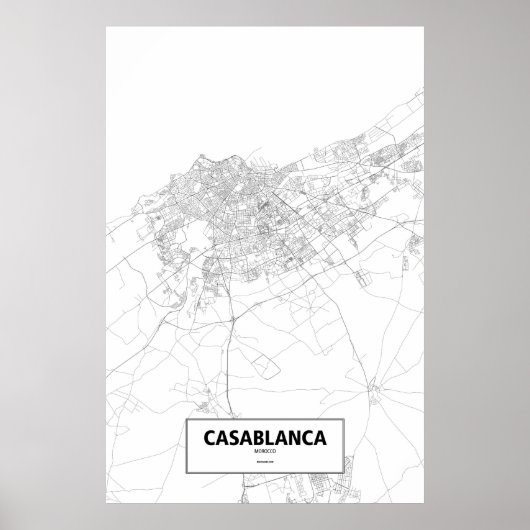 Casablanca, Marokko (zwart op wit) Poster (Voorkant)