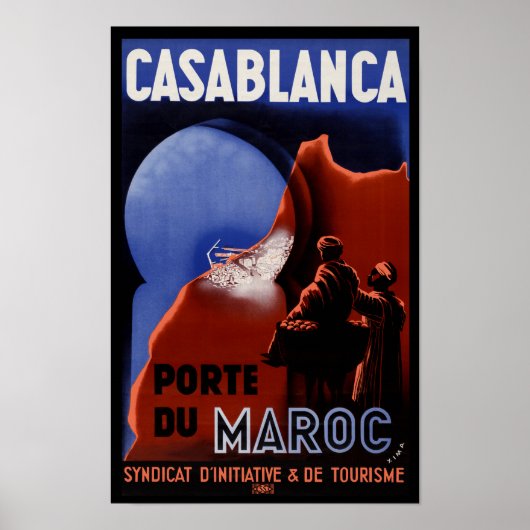 Casablanca Pore Du Maroc Travel Poster (Voorkant)