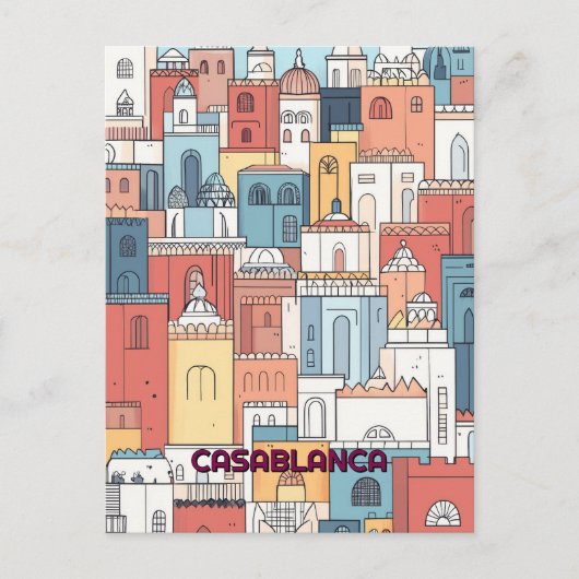 Casablanca Reizen Briefkaart (Voorkant)