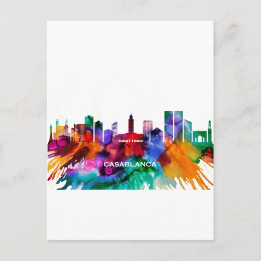 Casablanca Skyline Uitnodiging Briefkaart (Voorkant)