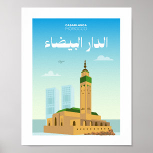 Casablanca Stad Marokko Illustratie Poster