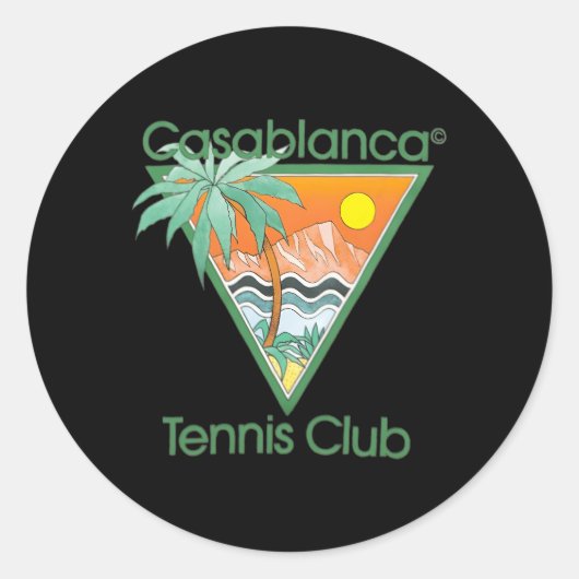 Casablanca Tennisclub Ronde Sticker (Voorkant)