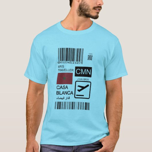 Casablanca travel ticket t-shirt (Voorkant)