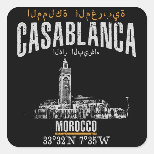 Casablanca Vierkante Sticker (Voorkant)