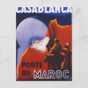 Casablanca Vintage Travel Briefkaart