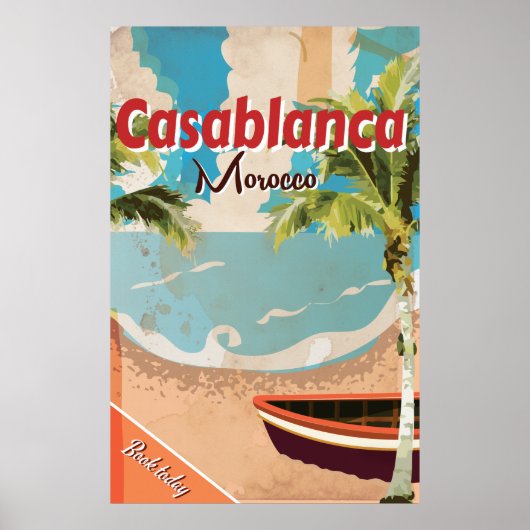 Casablanca Vintage Travel poster (Voorkant)