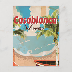 Casablanca Vintage Travel poster Briefkaart