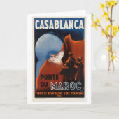 Casablanca Vintage Travel Poster Kaart (Gele Bloem)